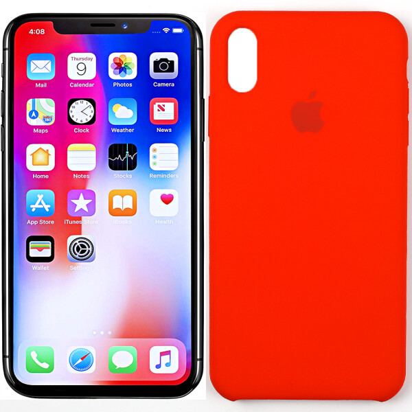 

Оригинальный силиконовый чехол для iPhone Xs Max Морковно Оранжевий (28271)