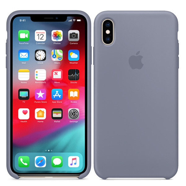 

Чехол силиконовый оригинальный для iPhone Xs Max Lavender Grey (25733)