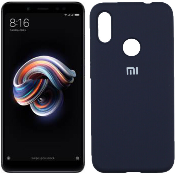 

Чехол силиконовый оригинальный для Xiaomi Redmi Note 5 Pro Тёмно Синий FULL (27249)
