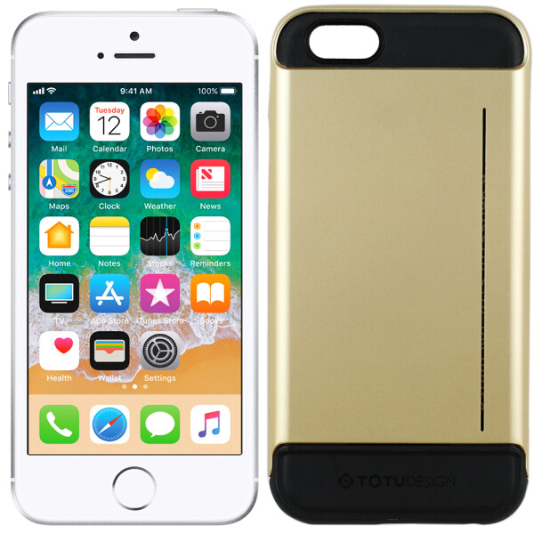 

Чехол TOTU Design Card slot series для iPhone 6/6s Gold/Black (10472)