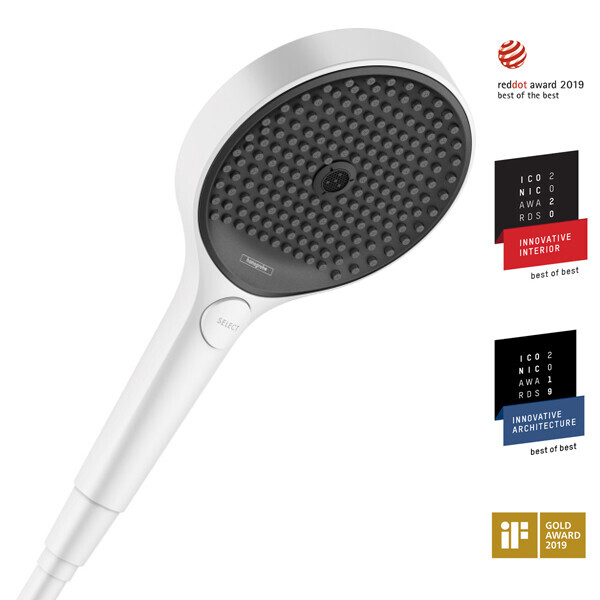 

Душевая головка многорежимная HANSGROHE RAINFINITY 26864700 130мм белый пластик 71772