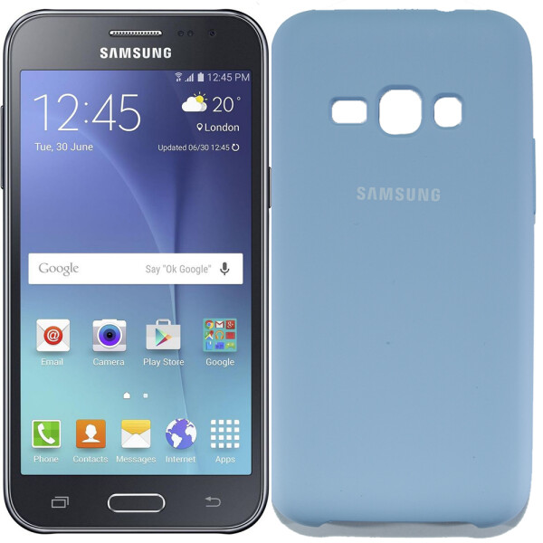 

Чехол силиконовый оригинальный для Samsung J120 (J1-2016) Голубой (20496)