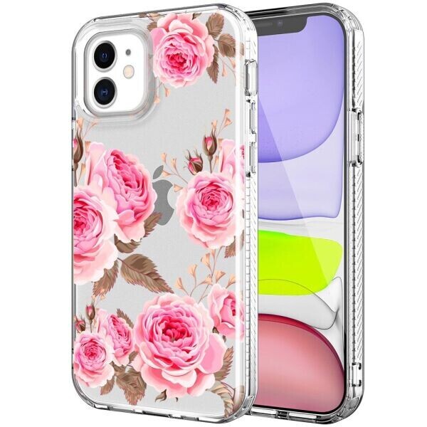 

Защитный чехол Deexe Fashion Series для Apple iPhone 12 mini - Pink Flowers