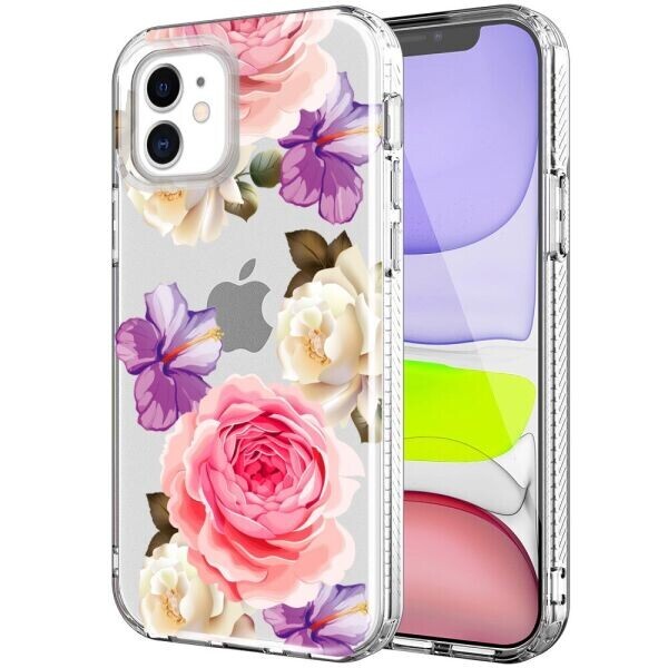 

Защитный чехол Deexe Fashion Series для Apple iPhone 12 mini - Colorful Flowers