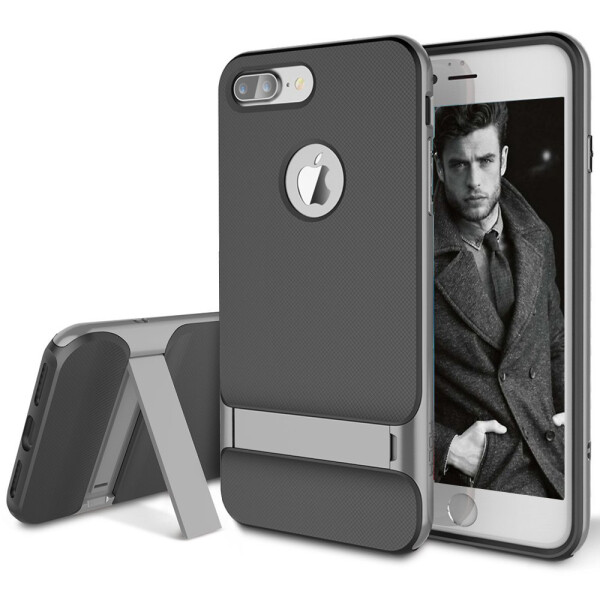 

Чехол Rock Royce Series TPU+PC для Apple iPhone 7 Plus черный / серый (10416)