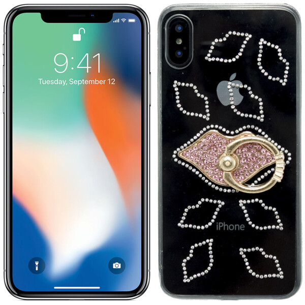 

Чехол-накладка Younicou Diamonds with Ring Holder для iPhone X Поцелуй (19001)