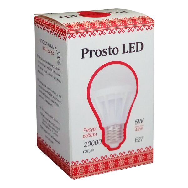 

Светодиодная лампа Prosto LED SK-5W-E27 G53 4100К (Шар)