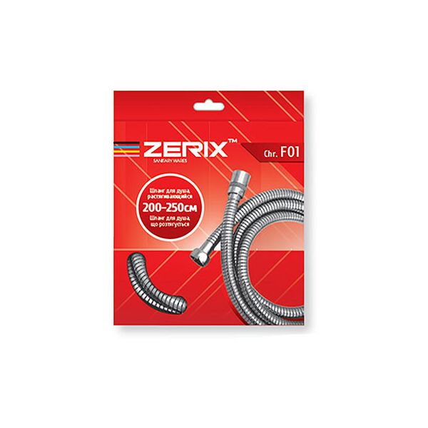 

Шланг для душа металлический 2500мм ZERIX Chr. ZX2621 хром 81773
