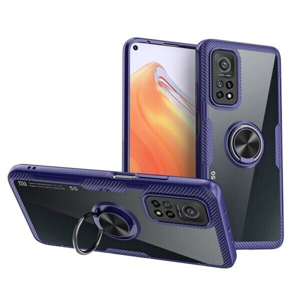 

Защитный чехол Deexe Clear Ring для Xiaomi Mi 10T / Mi 10T Pro - Black / Purple