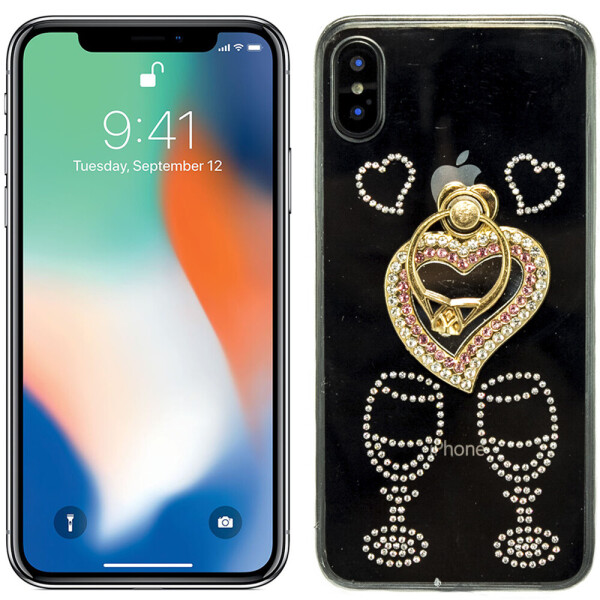

Чехол-накладка Younicou Diamonds with Ring Holder для iPhone X Сердце (18999)