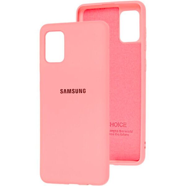 Silicone Case Full для Samsung A31 (A315) Pink (KC)
