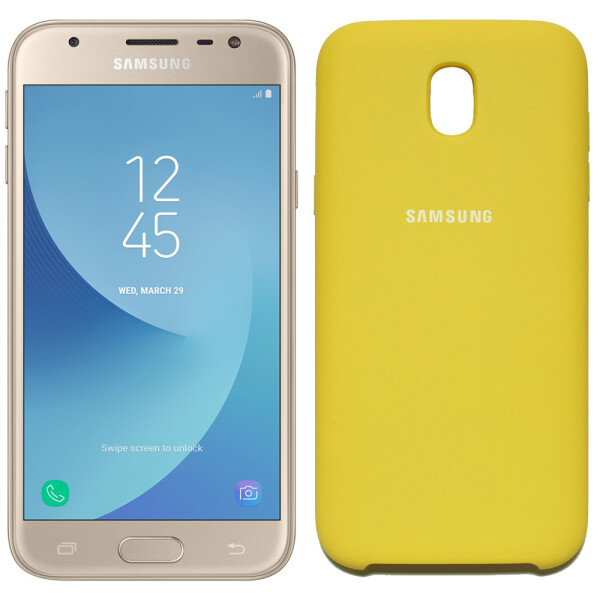 

Чехол силиконовый оригинальный для Samsung J330 (J3-2017) Золотой (20504)