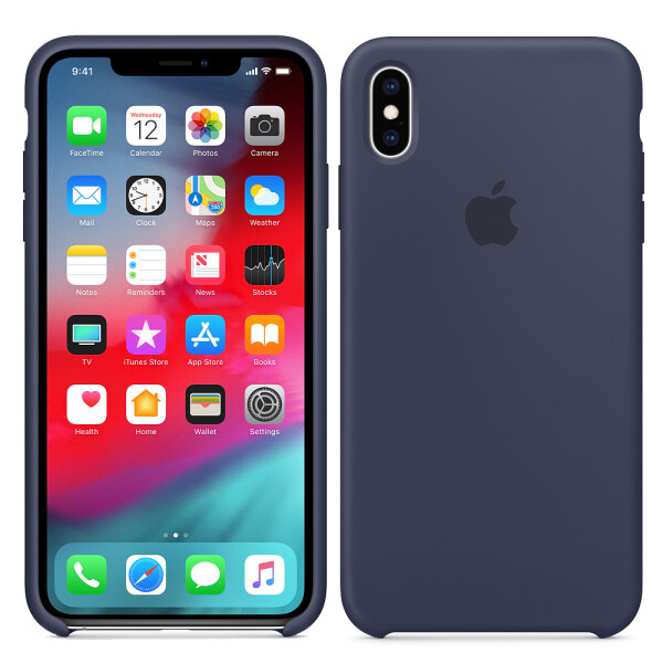 

Чехол силиконовый оригинальный для iPhone Xs Max Midnight Blue (25730)