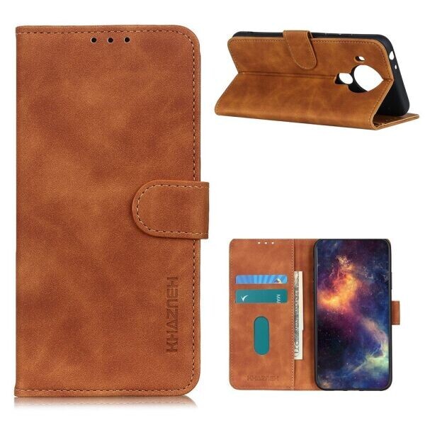 

Чехол-книжка KHAZNEH Retro Wallet для Nokia 5.4 - Brown