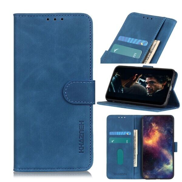 

Чехол-книжка KHAZNEH Retro Wallet для Motorola Moto E6S - Blue
