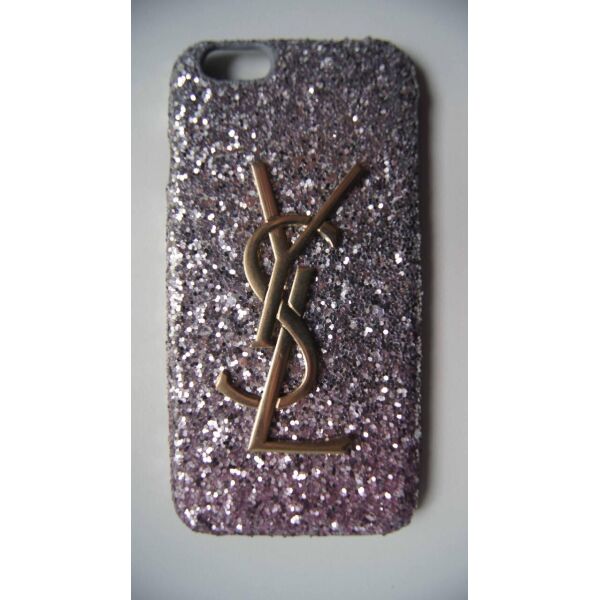 

Пластиковый чехол YSL для iPhone 6 / 6S Розовый с блестками