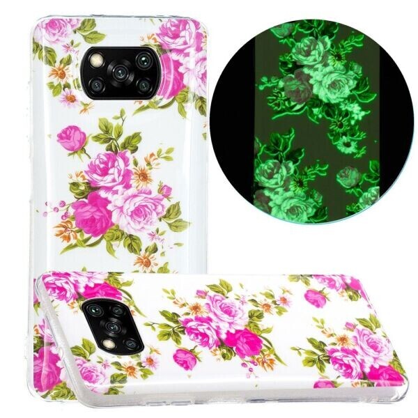 

Силиконовый (TPU) чехол Deexe LumiCase для Xiaomi Poco X3 - Blooming Peonies