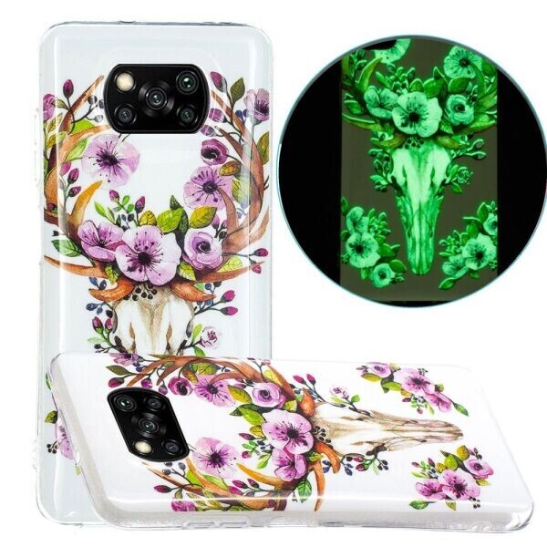 

Силиконовый (TPU) чехол Deexe LumiCase для Xiaomi Poco X3 - Flowered Elk