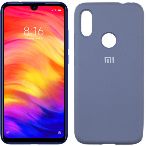 

Чехол силиконовый оригинальный для Xiaomi Redmi Note 7 Светло Серый FULL (27252)