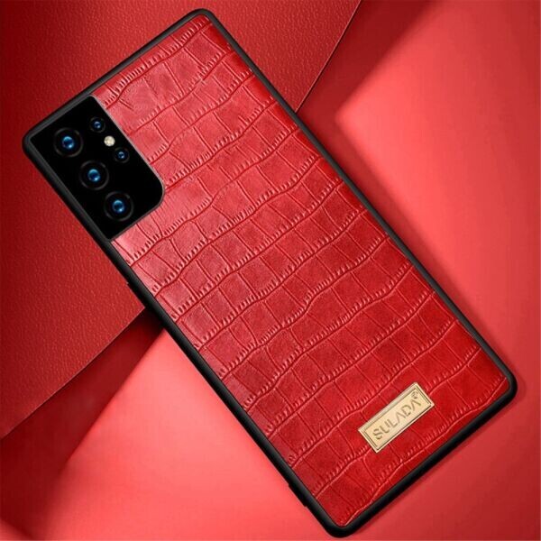 

Защитный чехол SULADA Crocodile Style для Samsung Galaxy S21 Ultra (G998) - Red