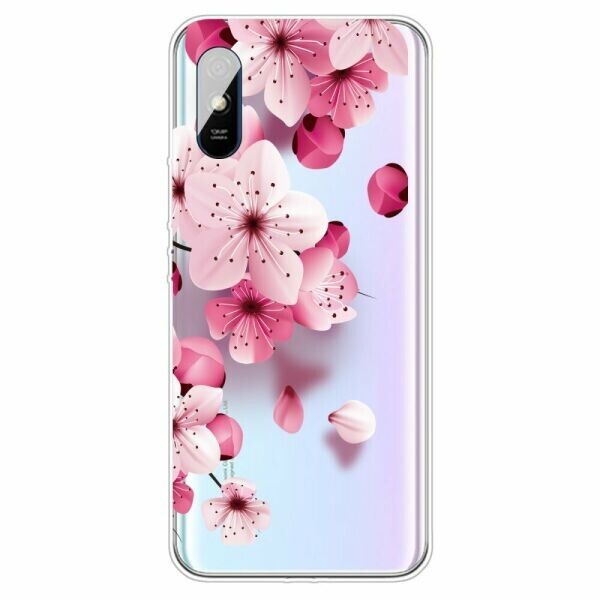 

Силиконовый (TPU) чехол Deexe Pretty Glossy для Xiaomi Redmi 9A - Pink Flower