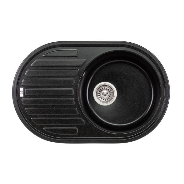 

Мойка на кухню композит овальная LIDZ 780x500 GRF-13 LIDZBLM14780500200 500мм x 760мм черный 76737
