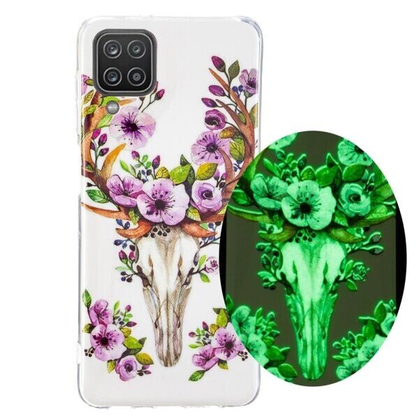 

Силиконовый (TPU) чехол Deexe LumiCase для Samsung Galaxy A12 (A125) - Deer With Flower