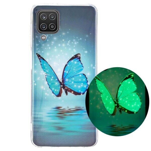 

Силиконовый (TPU) чехол Deexe LumiCase для Samsung Galaxy A12 (A125) - Blue Butterfly