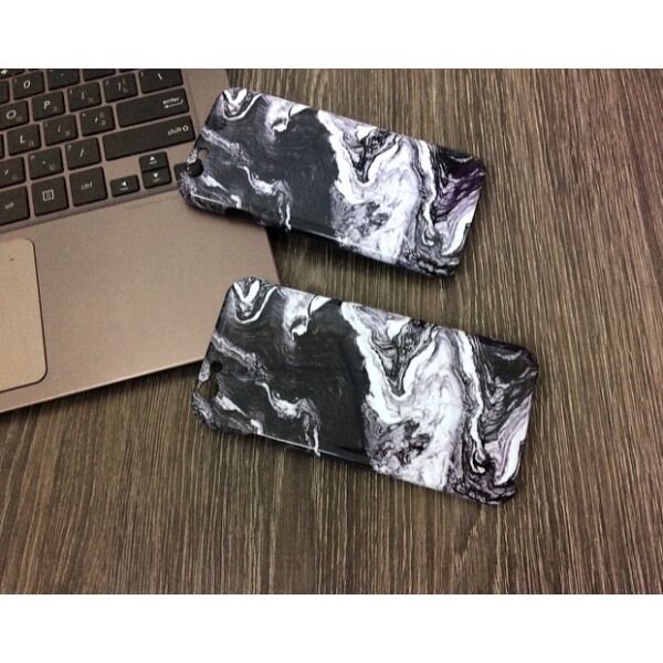 

Плаcтиковый чехол для iPhone 6 / 6S черно-белый мрамор