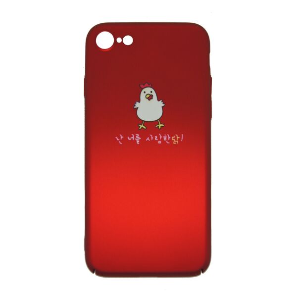 

Плаcтиковый чехол для iPhone 7 / 8 Soft Touch Красный с цыплёнком