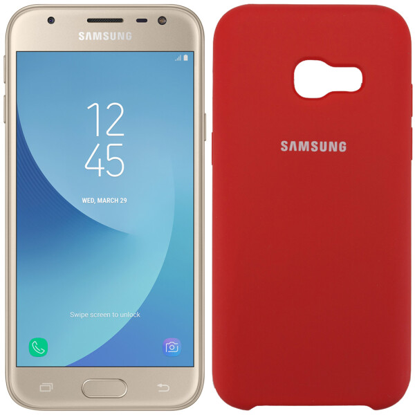 

Чехол силиконовый оригинальный для Samsung A720 (A7-2017) Красный (16479)