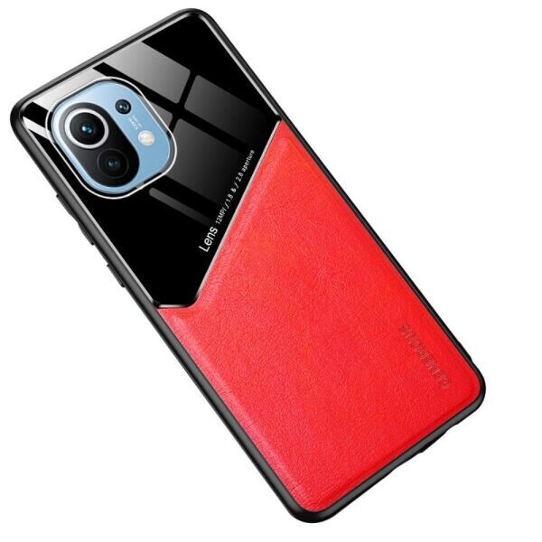 

Защитный чехол Deexe Magnetic Leather Cover для Xiaomi Mi 11 - Red