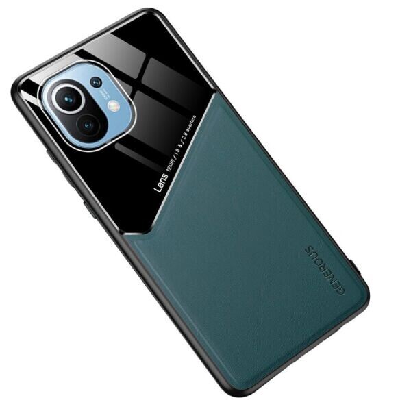 

Защитный чехол Deexe Magnetic Leather Cover для Xiaomi Mi 11 - Green