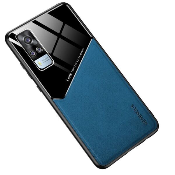 

Защитный чехол Deexe Magnetic Leather Cover для VIVO Y31 / Y51 - Blue
