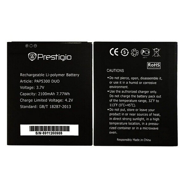 

Аккумулятор для Prestigio MultiPhone PAP5300 DUO / PAP5307 DUO