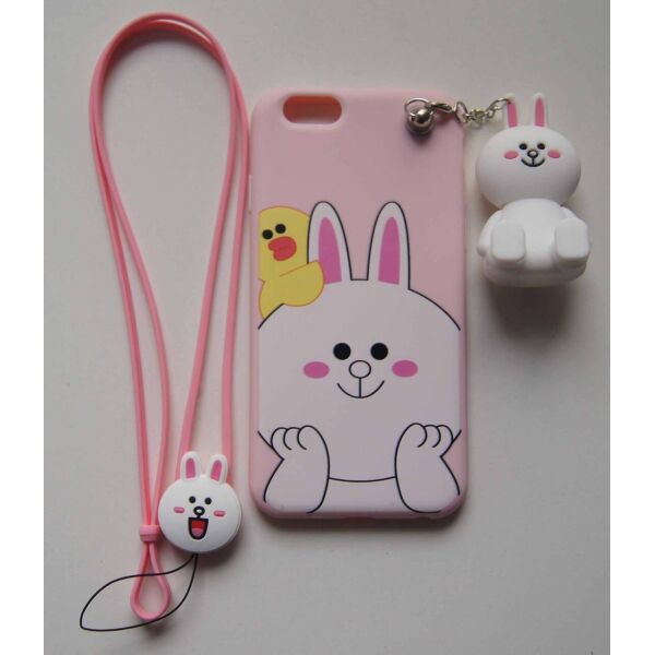 

Силиконовый чехол для iPhone 6 / 6S Розовый с зайкой