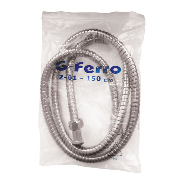 

Душевой шланг в металлической оплетке 1500мм G-FERRO Chr.Z HO0006 хром 81559