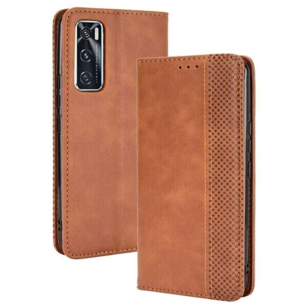 

Чехол-книжка Deexe Retro Style для VIVO V20 SE - Brown