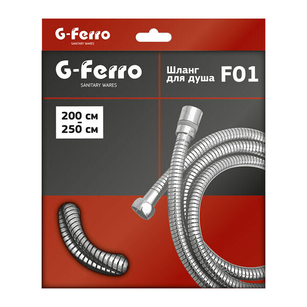 

Душевой шланг в металлической оплетке 2500мм G-FERRO Chr.F01 HO0005 хром 81871