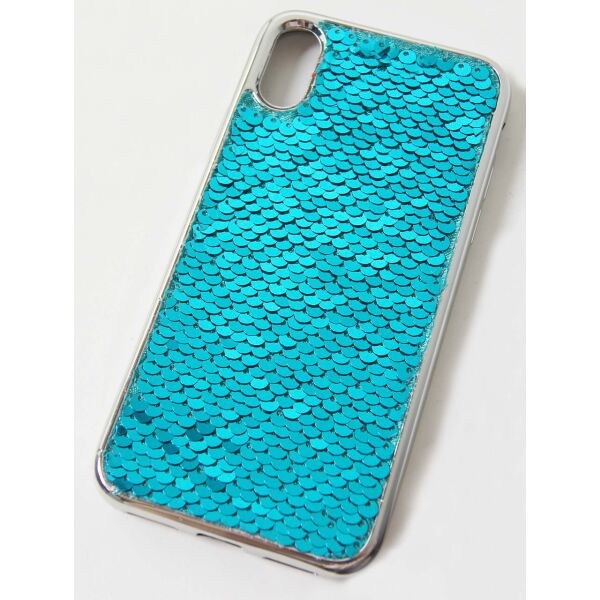 

Силиконовый чехол для iPhone X / XS Чешуйки берюзовый