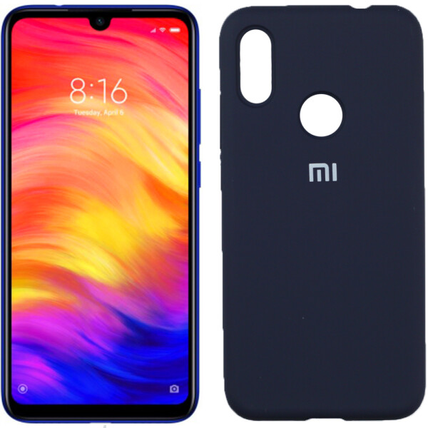 

Чехол силиконовый оригинальный для Xiaomi Redmi Note 7 Тёмно Синий FULL (27253)