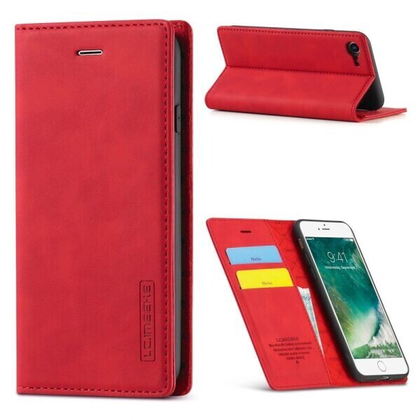 

Чехол-книжка LC.IMEEKE Strong Case для Apple iPhone SE 2 (2020) / iPhone 8 / iPhone 7 - Red