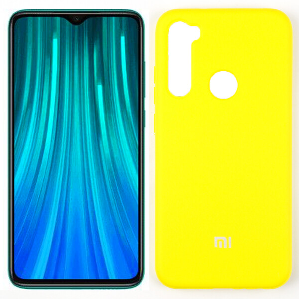 

Оригинальный силиконовый чехол для Xiaomi Redmi Note 8 Ярко жёлтый FULL (28431)