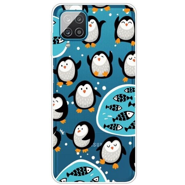 

Силиконовый (TPU) чехол Deexe Pretty Glossy для Samsung Galaxy A12 (A125) - Penguins