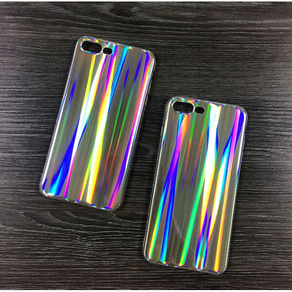 

Силиконовый чехол для iPhone 7 Plus / 8 Plus Серый с переливами радуги