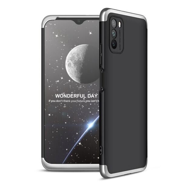 

Защитный чехол GKK Double Dip Case для Xiaomi Poco M3 - Black / Silver
