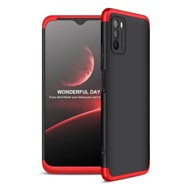 

Защитный чехол GKK Double Dip Case для Xiaomi Poco M3 - Black / Red