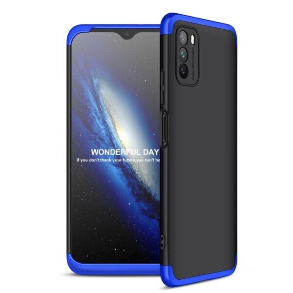 

Защитный чехол GKK Double Dip Case для Xiaomi Poco M3 - Black / Blue