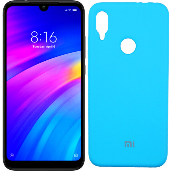 

Чехол силиконовый оригинальный для Xiaomi Redmi Note 7 Ярко синий FULL (26493)