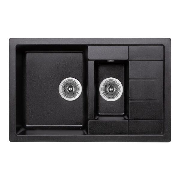 

Мойка на кухню гранитная LIDZ BLM-14 LIDZBLM14780495200 495мм x 775мм черный на полторы чаши 76734
